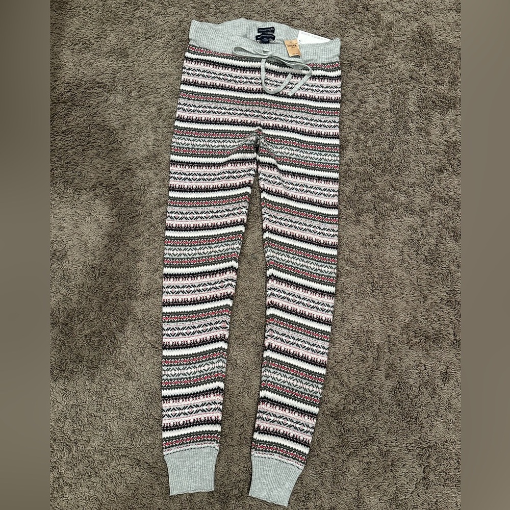 Abercrombie & Fitch Gray Fair Isle Drawstring Lounge Pants
